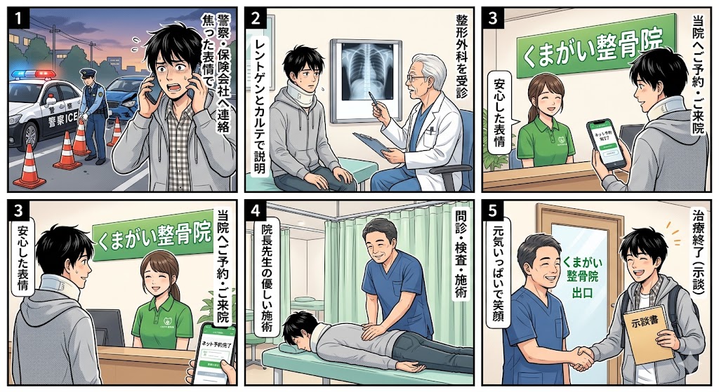 交通事故に遭ってから治療の流れ